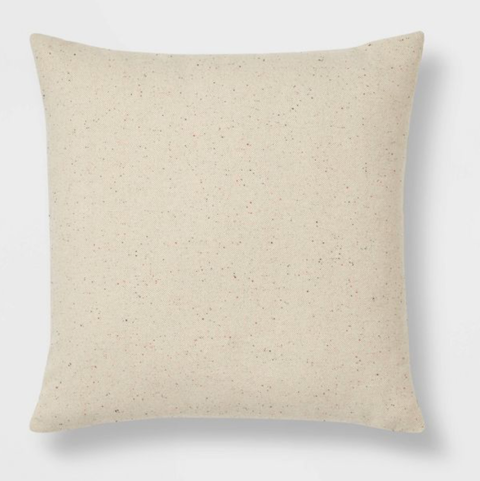 Oversized tweed wool reverse throw pillow from target.