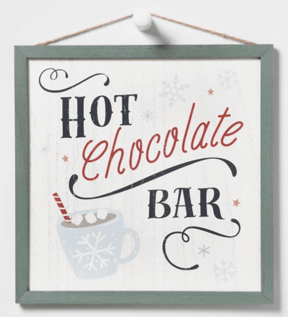 hot chocolate bar sign