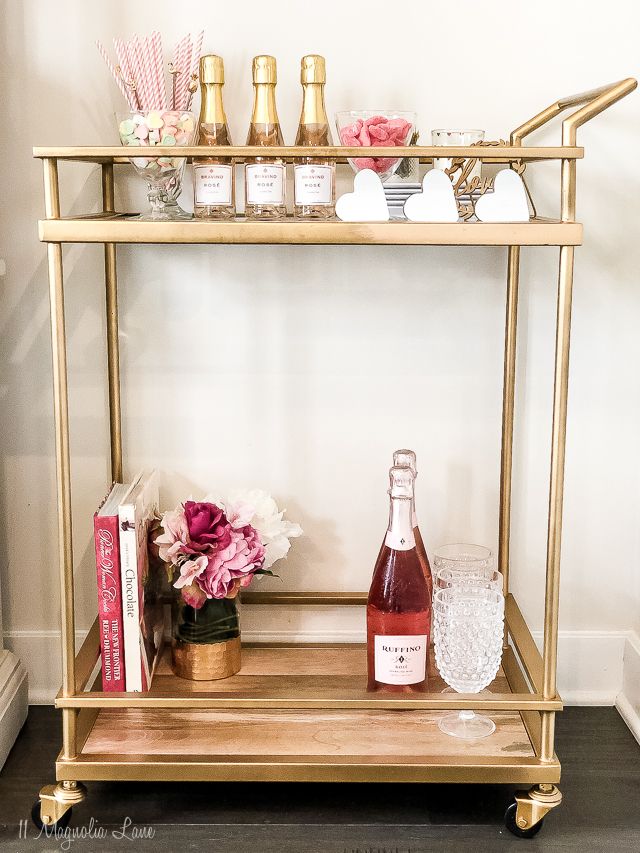 Valentine's Day bar cart