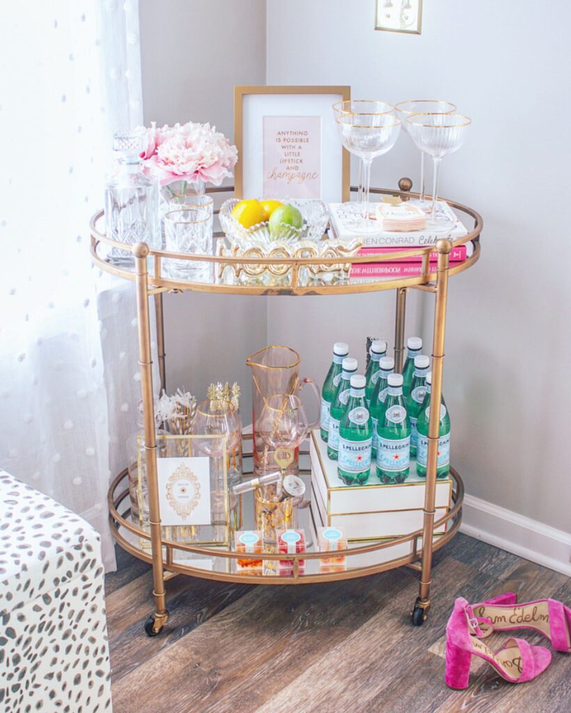 Valentine's Day bar cart