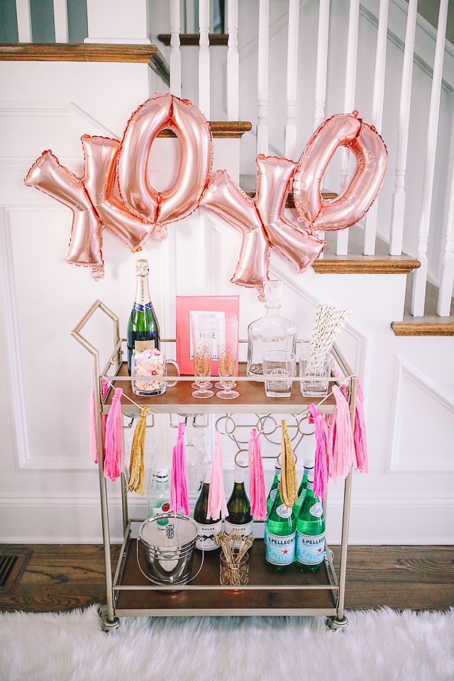 Valentine's Day bar cart