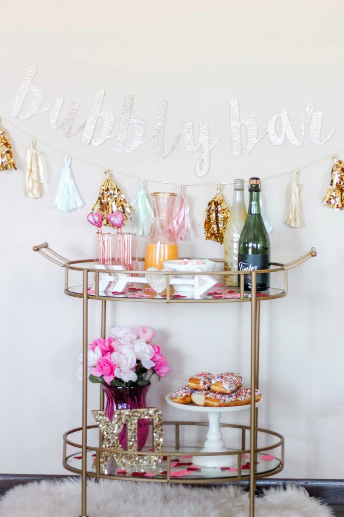 Valentine's Day bar cart