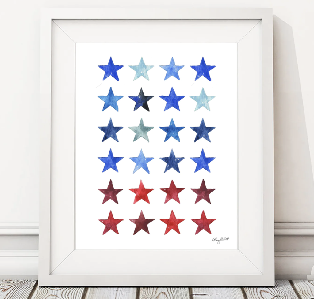 RED WHITE AND BLUE BAR CART