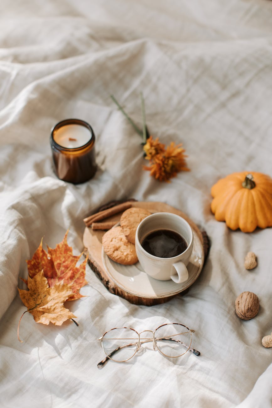 cup of coffee and cookies
