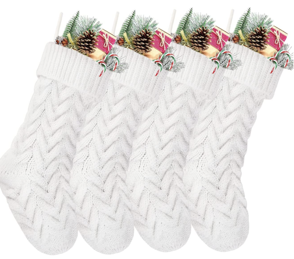 neutral christmas stockings