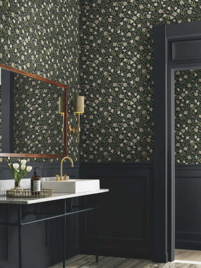INSANELY GOOD BATHROOM WALLPAPER ACCENT WALL IDEAS