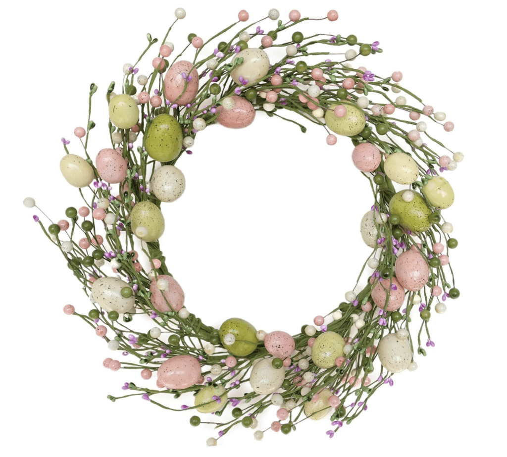 Easter egg wreath front door