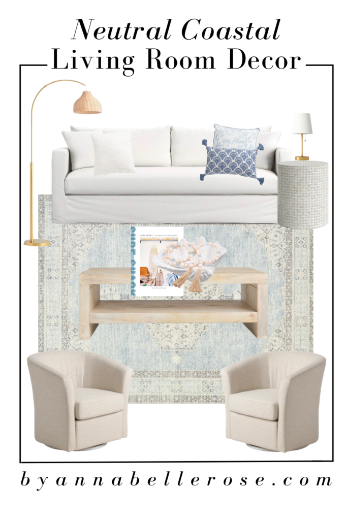 neutral coastal living room decor