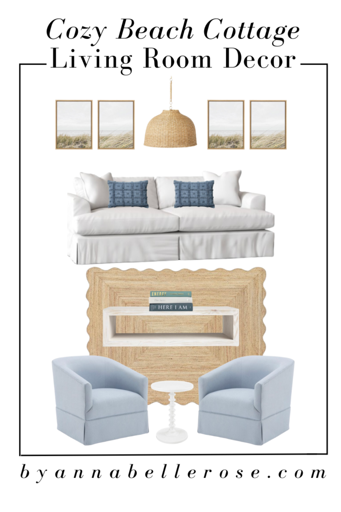 Cozy Beach Cottage Living Room Decor
