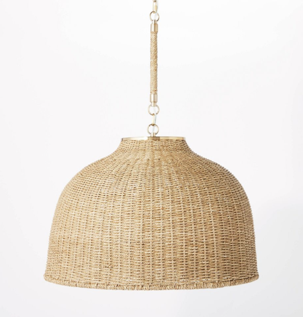 Large Seagrass Pendant Table Lamp for cozy beach cottage