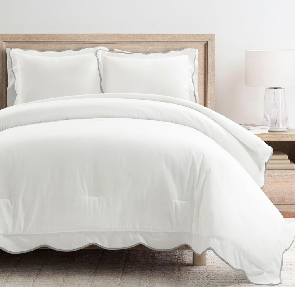 scalloped comforter set