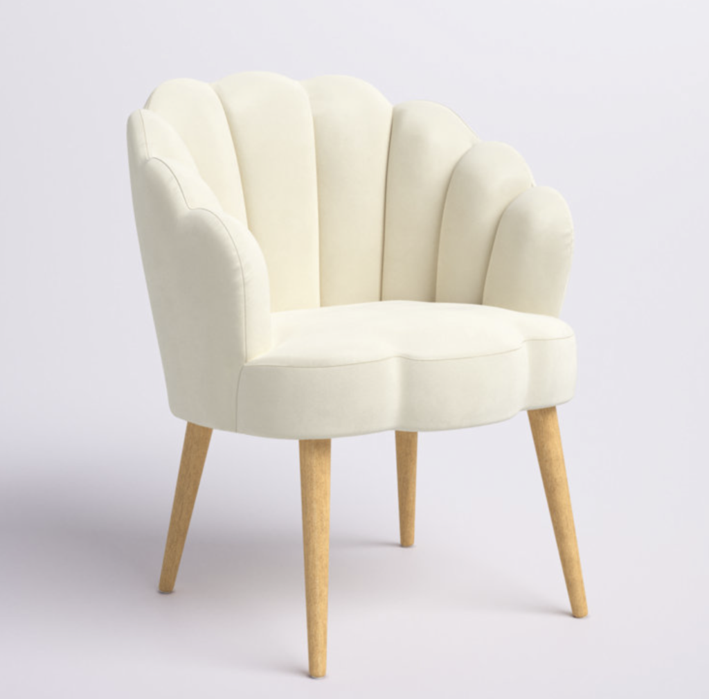 scalloped accent chair