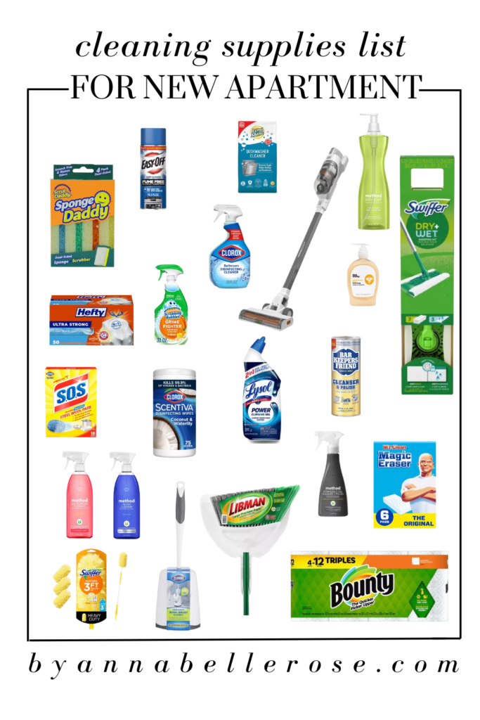 CLEANING SUPPLIES LIST FOR NEW APARTMENT