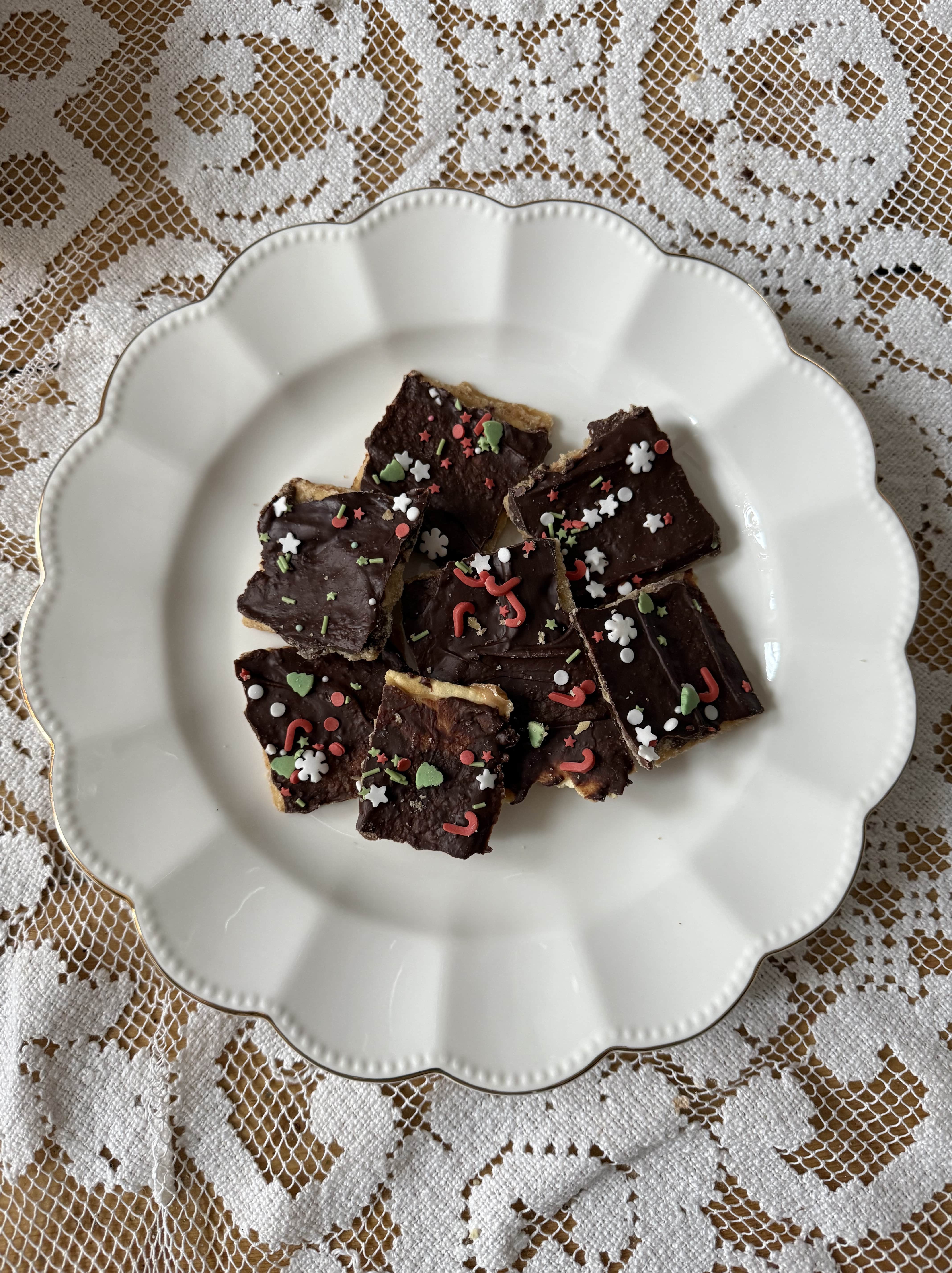 Christmas crack for Christmas cookie boxes