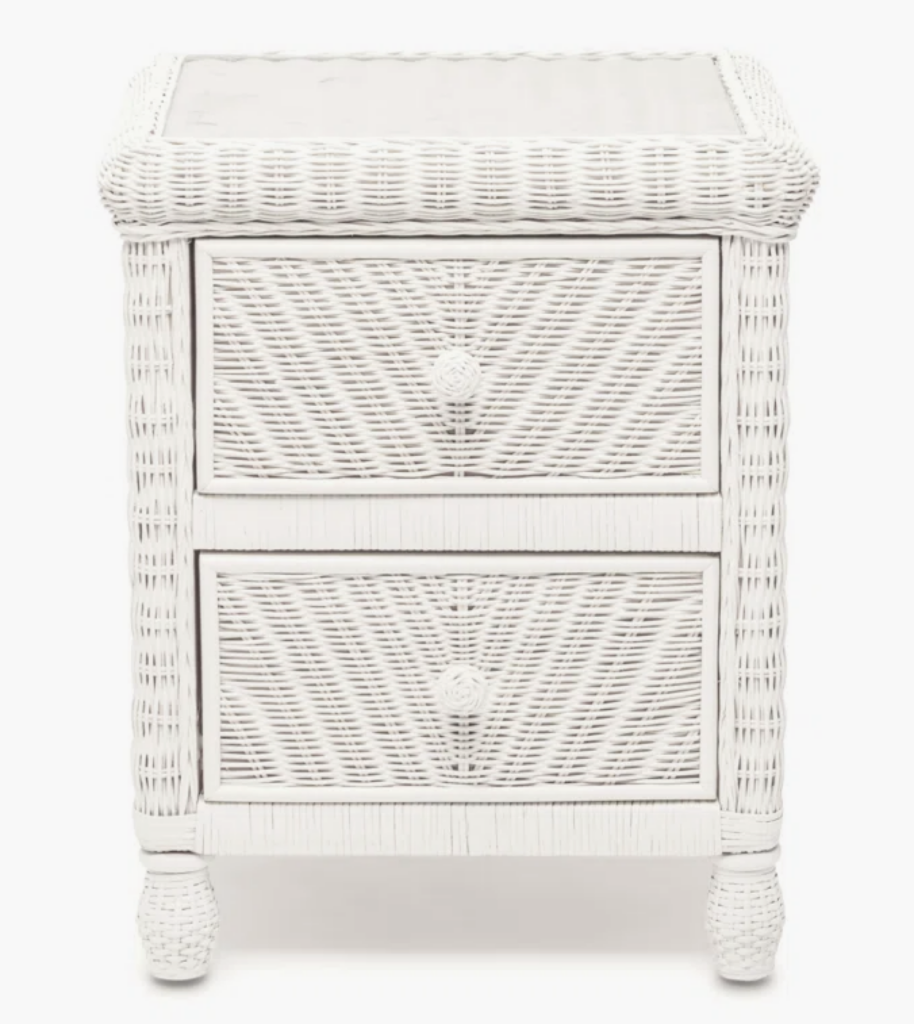 White Coastal Bedroom Furniture | coastal white nightstand