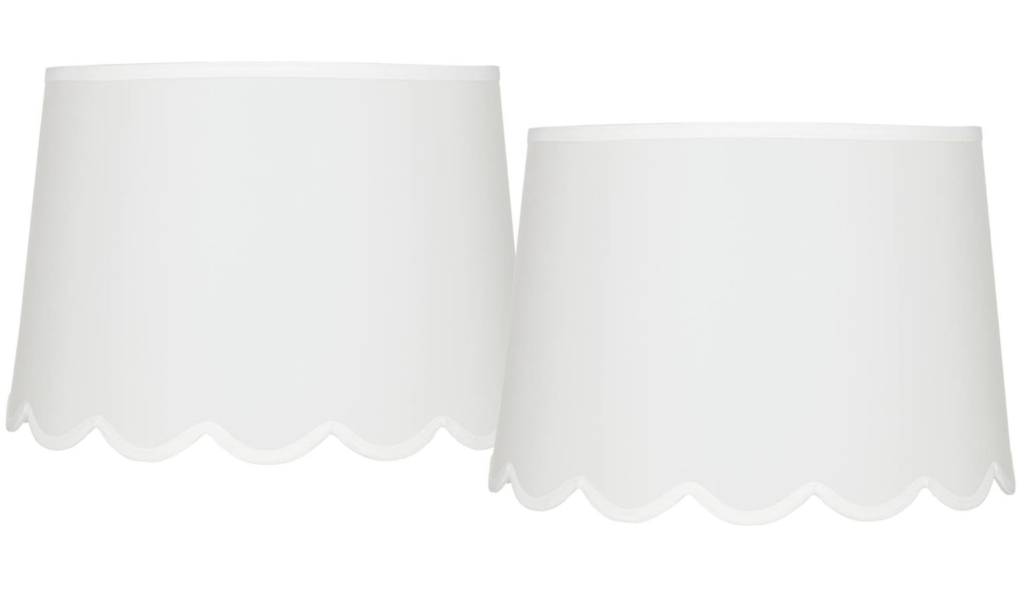 5. Set of 2 Hardback Scallop Empire Lamp Shades - Scalloped Home Accessories