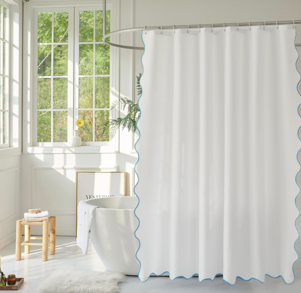 12. Scalloped Border Shower Curtain